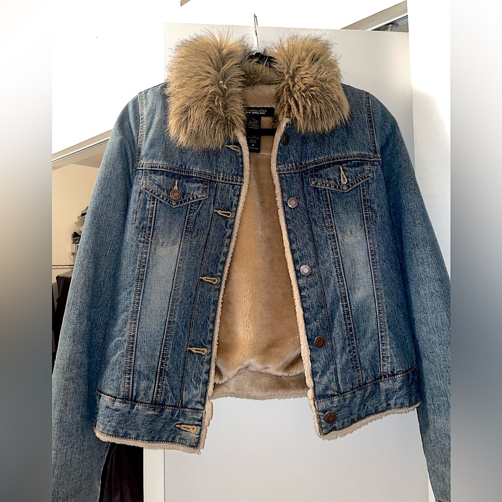 Vintage Abercrombie and Fitch Jean/Faux fur Jacket